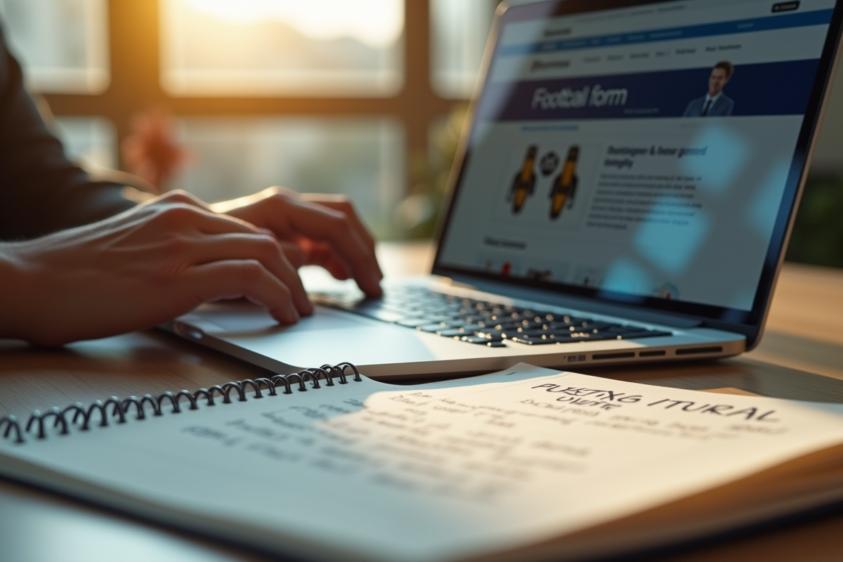 Espace de travail moderne avec ordinateur et notes sur communication respectueuse
