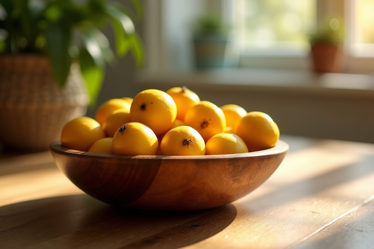Coupelle en bois rustique avec des fruits de jaboticaba