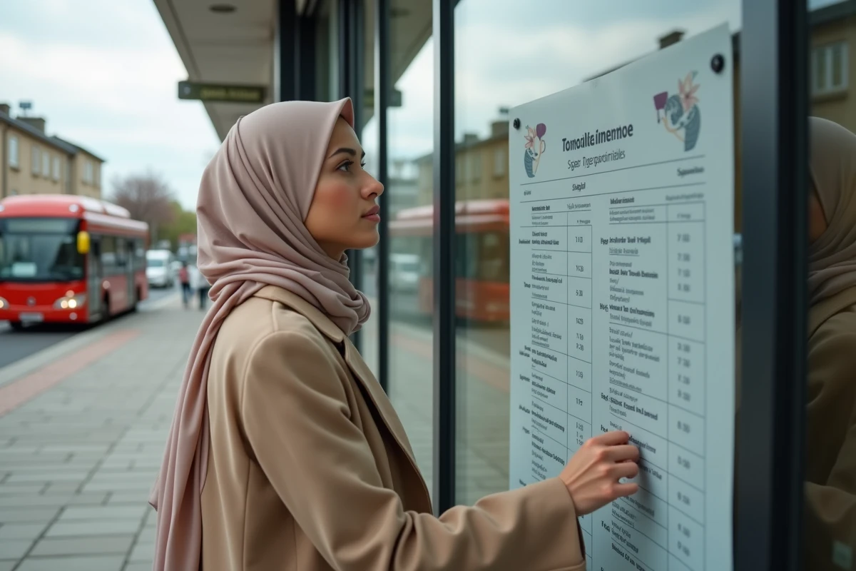 Jeune femme musulmane en hijab dans la ville de Mantes la Jolie